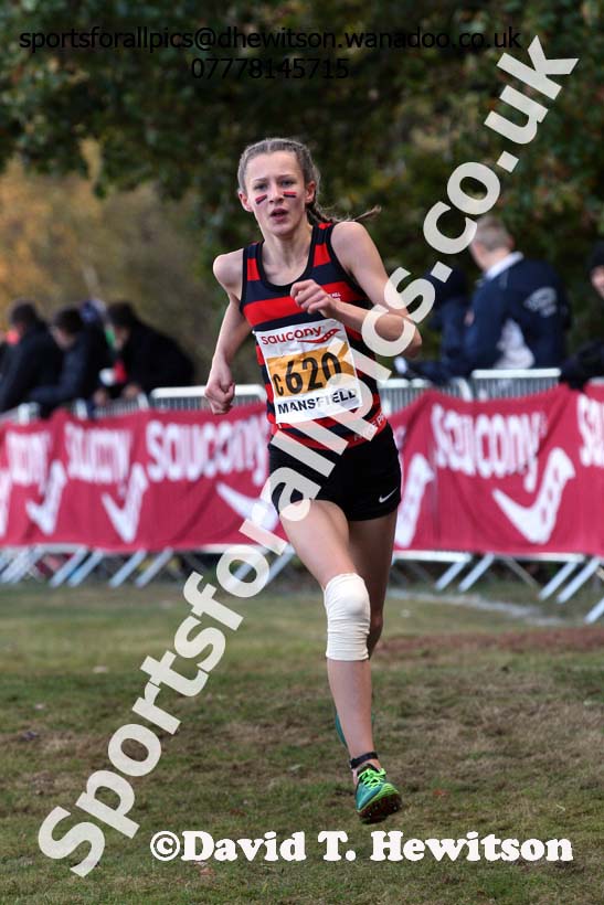 Girls under-13s, 2016 National Cross Country Relays, Berry Hill Park, Mansfield. Photo: David T. Hewitson/Sports for All Pics
